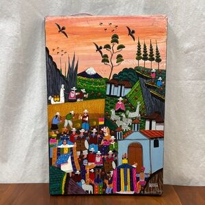 Painting titled fiesta de corpus cristi by Maria Pascuala Vega